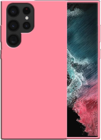 Smartphonica Siliconen hoesje voor Samsung Galaxy S22 Ultra case met zachte binnenkant - Roze geschikt voor Samsung Galaxy S22 Ultra