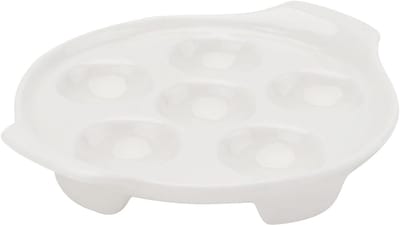 Keramische Slakkenpan Wit met Veel Gaten - Compact voor het Serveren van Slakken, Ideaal voor Sauzen en Makkelijk Schoon te Maken
