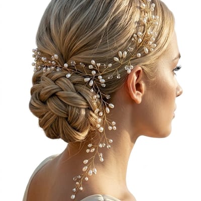 Goudkleurig haar accessoire dames parel haar slinger kristal bloemen haar sieraden bruiloft hoofddeksel haar decoratie 100 cm