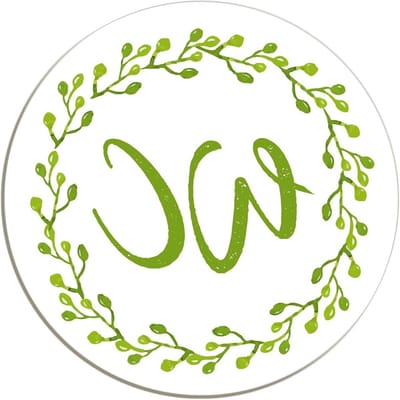 WC Bord - Deurbordje Toilet - Aanwijzen Toegang - Bloemendesign Groen Wit - 155 cm Diameter - Groen
