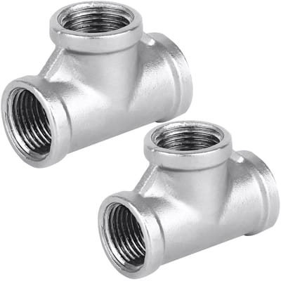 Dailygoods- T-stuk 3/4 inch - 2 stuks - Roestvrij Staal - 3-weg - Wateraansluiting - Hoogwaardige kwaliteit - Pijpfitting