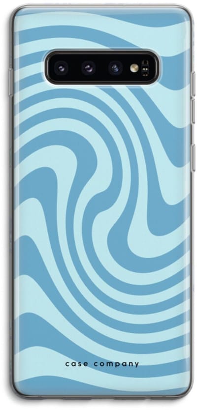 Case Company® - Hoesje geschikt voor Samsung Galaxy S10 4G hoesje - Swirl Blauw - Soft Cover Telefoonhoesje - Bescherming aan alle Kanten en Schermrand
