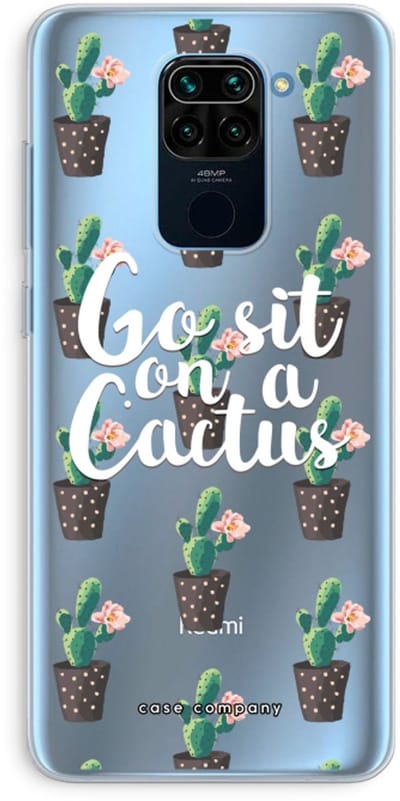 Case Company® - Hoesje geschikt voor Xiaomi Redmi Note 9 hoesje - Cactus quote - Soft Cover Telefoonhoesje - Bescherming aan alle Kanten en Schermrand