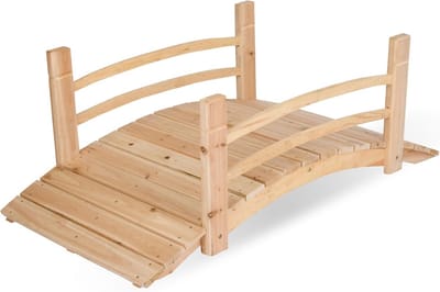 Houten Tuinbrug van Cederhout met Zijrails - 120 cm