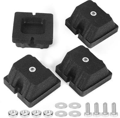 Pack van 4 Vloerconsole Dempers, 120 x 120 x 65 mm, Trillingsdempers voor Airconditioning en Warmtepompen, Buiteninstallaties, Maximaal 120 kg Belastbaarheid, Rubber Demping
