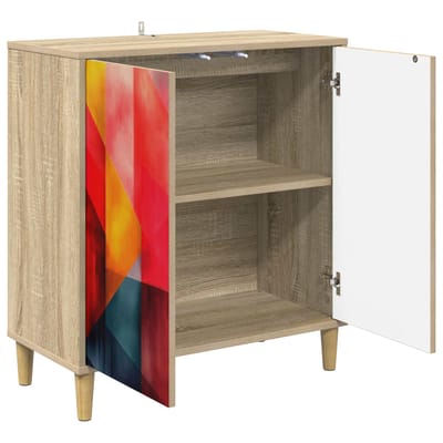 vidaXL - Dressoir - HEESCH - Sonoma - 69 - x - 33 - x - 75 - cm - Bewerkt - hout