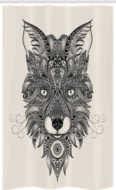 ABAKUHAUS Fuchs Douchegordijn – Stof 120x180 cm – Zwart/Ecru