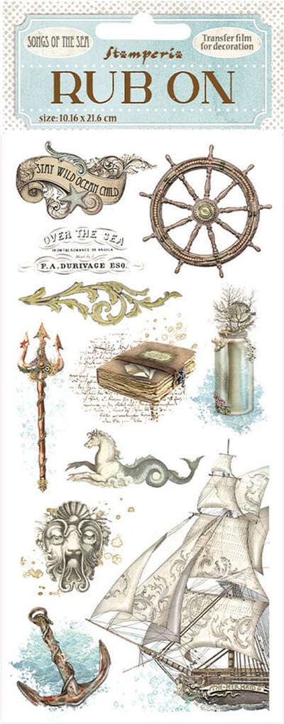 Stamperia - Songs of the Sea Rub-On 4x8,5 Inch Elements (DFLRB50)