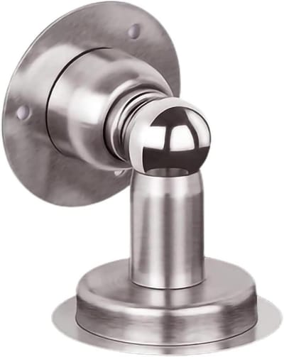 Magnetische Deurstopper - Metalen Vloerbevestiging - Deur Open Houden - Sterke Magneet - 1 Stuk - Houtkleur