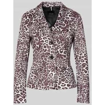 Slim fit blazer met all-over dierenprint