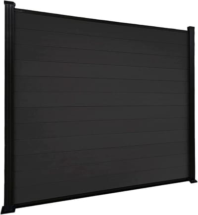Tuinafscheiding Kronos - Inkijkbescherming - Terras en tuin - WPC met aluminium - 180 x 180 cm - Zwart