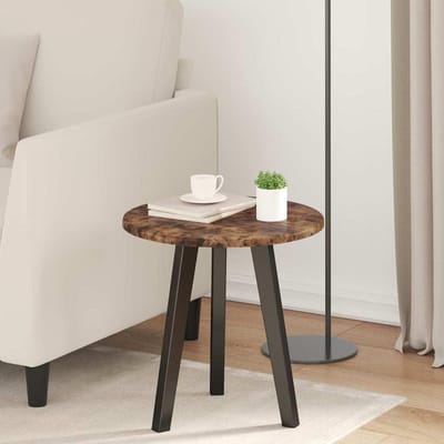 Tuintafelblad Rond - Terrasplaat Bijzettafel - Buiten Ontspannen - Stabiel Houtmateriaal - 40 x 40 cm - Rookeiken