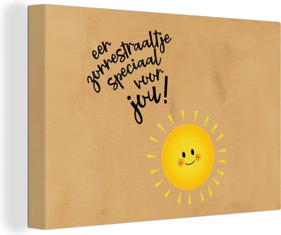 Canvas Schilderij Sterkte - Quotes - Zon - 30x20 cm - Wanddecoratie