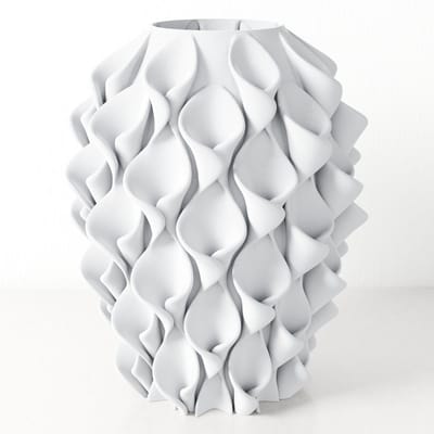 Fleuriek vaas STERRE - Wit H36 cm - Luxe decoratieve vaas met opvallend patroon - Moderne vaas voor een stijlvol interieur - Bijzondere woondecoratie met luxe uitstraling