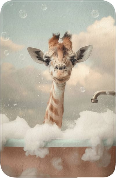 WC mat 40x60 cm - Antislip - Giraffe - Wilde dieren - Bad - Schuim - Toiletmat - Vloermat - Douchemat - Toilet tapijt - Toiletmatten