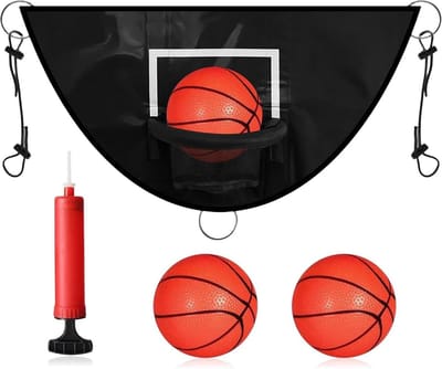 Trampoline Basketbalring - Basketbalset Kinderen - Buiten Spelen - Waterdicht PVC Materiaal - 98x50cm - Zwart