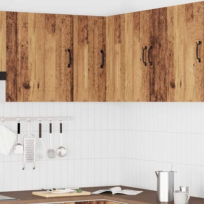 vidaXL - Keukenwandhoekkast - Kalmar - bewerkt - hout - oud - houtkleurig