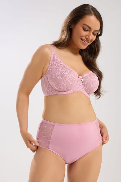 Yours Roze Ongevulde Bh Met Beugel En Gekrulde Kant Size 90D