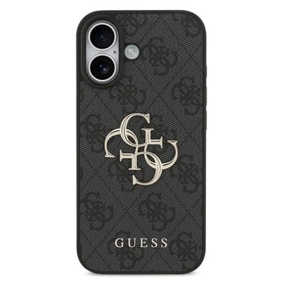 Guess Back Cover - iPhone 17 - Zwart - Big Metal Logo - Slanke pasvorm