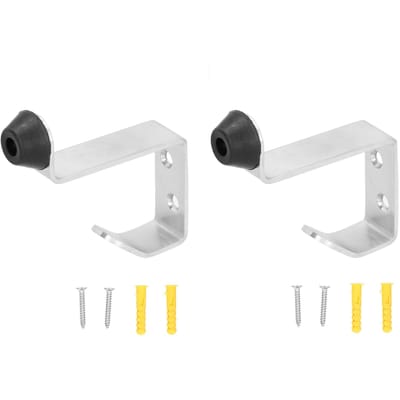 2 Set Door Stops Stainless Steel Door Stopper with Clothes Hook Bag Hanger for Office Home
