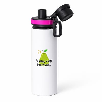 Hacebo® - Collega cadeau waterfles met draaidop roze - Collega - Leuke cadeau voor een collega - Leuke gift - Geschenk - met leuke afbeelding - Verjaardag - Jubileum - Peer cadeau - water fles - 850ML