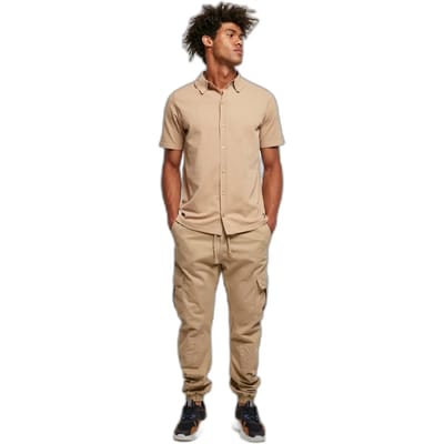 Urban Classics - Knitted shirt Overhemd - XS - Beige