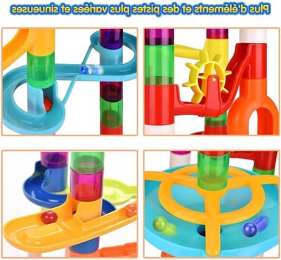 Knikkerbaan 135 Delen - Marmerbaan Educatief - Kinderen Leren Spelen - Veelzijdige Baanonderdelen - 33 x 11 x 27.1 cm