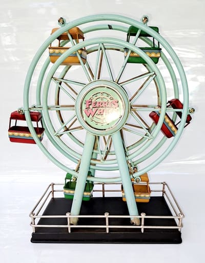 Blikken reuzenrad 377863750 - blikken decoratie - metaal - hoogte 33 cm cm - Ferris Wheel kermis attractie