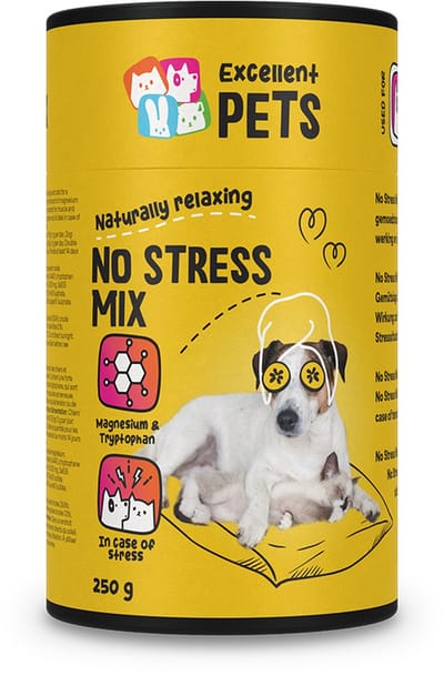 Excellent Pets Anti Stress 250 gr - Angst bij Hond en Kat - Kalmeringsmiddel - Met Magnesium - Tegen trillen, Onrust & Vuurwerkangst - No Stress Mix