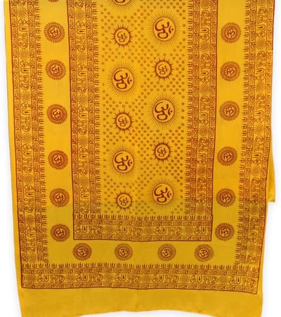 Meditatie omslagdoek met mantra Om, XL, 220 x 106 cm, oranje