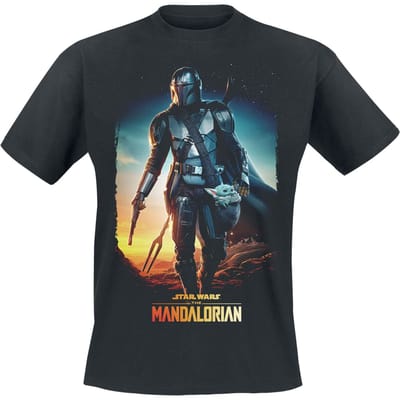 Star Wars T-shirt - The Mandalorian - Through the Galaxy - S tot XXL - voor Mannen - zwart