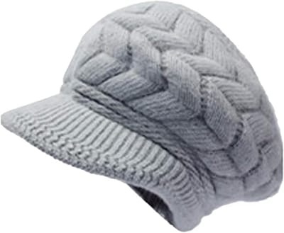 Mutsen - Muts Dames - Wintermuts - Gebreide muts - Wollen Hoed Dames - Warme wollen gebreide muts - Met klep - Krantenjongensmuts - Warme fleecevoering - Skiën - Wandelen - Dagelijkse vrijetijdskleding