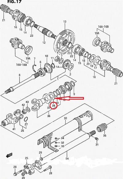 Rondelle de cardan pour quad Suzuki 250 LT QUADRUNNER 27592-19B00 30x47.7x2mm