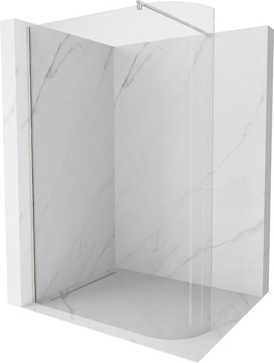 Mexen Kioto-R afgerond inloopdouchewand 80 x 200 , transparant 8 mm, geborsteld nikkel - 800-080-101-97-06