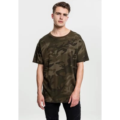 Urban Classics - Camo OVersized Heren T-shirt - M - Groen