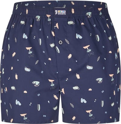 Happy Shorts Wijde Boxershort Heren Beach Print - Maat S