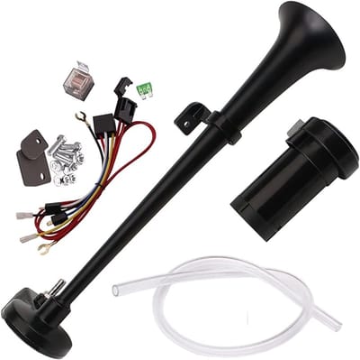 SAVI® Luchthoorn - Luchthoorn 12 Volt - Toeter - Luchthoorn Met Compressor - Zwart - ‎45cm x 11cm x 10cm