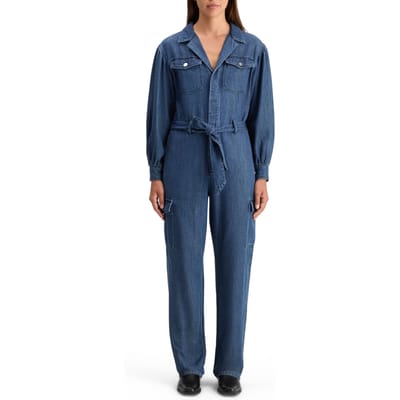 Scotch & Soda Lightweight Denim Jumpsuit In Dark Wash With Tonal Detailing Talla: 40 | Monos Outlet | Mujer | Azul