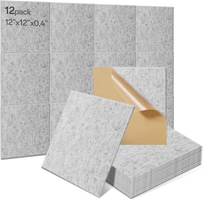 12x Akoestische Panelen Zelfklevend 30x30cm - Geluidsisolatie Schuim voor Studio, Thuis & KTV
