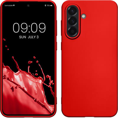 kwmobile telefoonhoesje geschikt voor Samsung Galaxy A56 5G - Hoesje voor smartphone - Back cover in metallic donkerrood