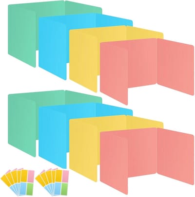 Bureauverdelers - Privacyschilden - Klasbenodigdheden - Gemakkelijk Schoon te Maken - 24 Stuks - Pastel