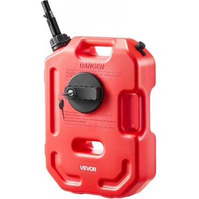 VEVOR Brandstofjerrycan 10 L, Benzinejerrycan met Schenktuit en Afsluitbare Houder, Max. Debiet 15 L/min, Vloeistofcontainer voor de Meeste Auto's, Motoren, ATV's en UTV's, Rood