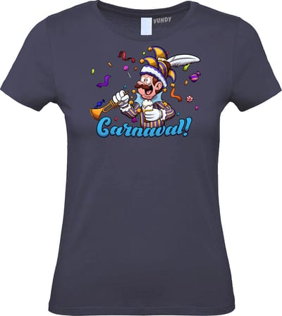 Dames T-shirt Carnavalluh | Carnaval | Carnavalskleding Dames Heren | Navy | maat XS