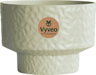 Vyveo - Bloempot Luno - 35x24 - Beige - Bloempot voor binnen en buiten - Lichtgewicht - Breukbestendig - Vorstbestendig - UV-bestendig