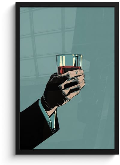 Poster in lijst - Fotolijst 40x60 cm - Posters - Arm - Glas - Pak - Blauw - Posterlijst zwart - Decoratie - Wanddecoratie woonkamer - Muurdecoratie slaapkamer - Kerstversiering - Kerstdecoratie voor binnen - Kerstmis