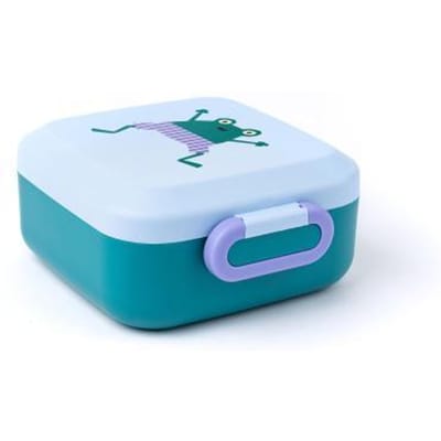 Amuse Rikko Kids Frog Bento Lunchbox - 550ml + 2x185ml - Broodtrommel Kinderen met 3 Compartimenten - BPA-vrije Bentobox - Brooddoos met Lekvrije Snackdoosjes