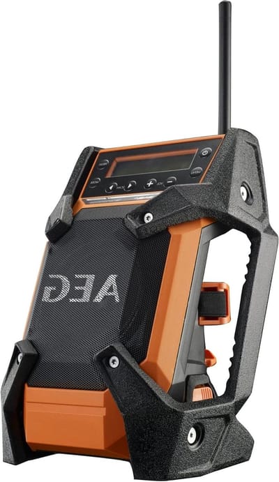 Bouwplaatsradio DAB+ - Werkradio Radio - Muziek op locatie - Compatibel met 12V/18V - Compact formaat - Oranje