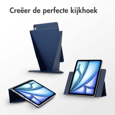 Accezz Tablet Hoes - Geschikt voor Apple iPad Air 5 (2022) / Air 4 (2020) / Air 11 inch (2026) M4 / Air 11 inch (2025) M3 / Air 11 inch (2024) M2 - height-enhancing magnetic tabletcase - Donkerblauw
