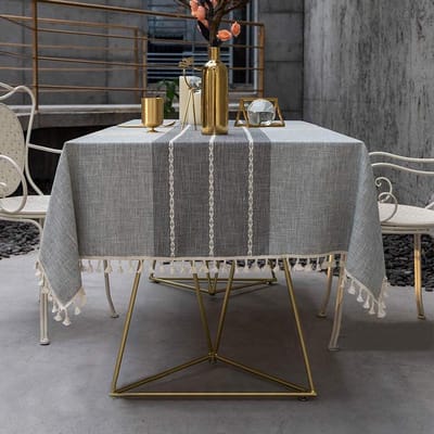 Famanu - Waterdicht linnen tafelkleed voor keukentafel, modern design met glad oppervlak