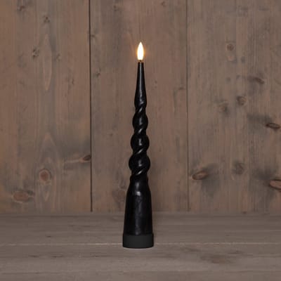 Annas collection - B.O.T. 3D Wick Black Big Swirl Candle 29 cm Rust...